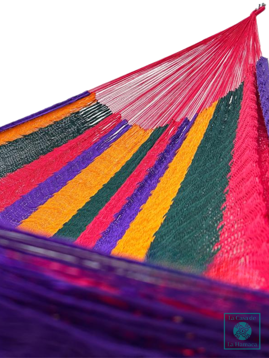 Hamaca Yucateca Artesanal Hilo 18 Nylon Multicolor
