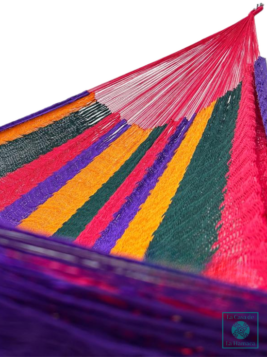 Hamaca Yucateca Artesanal Hilo 18 Nylon Multicolor