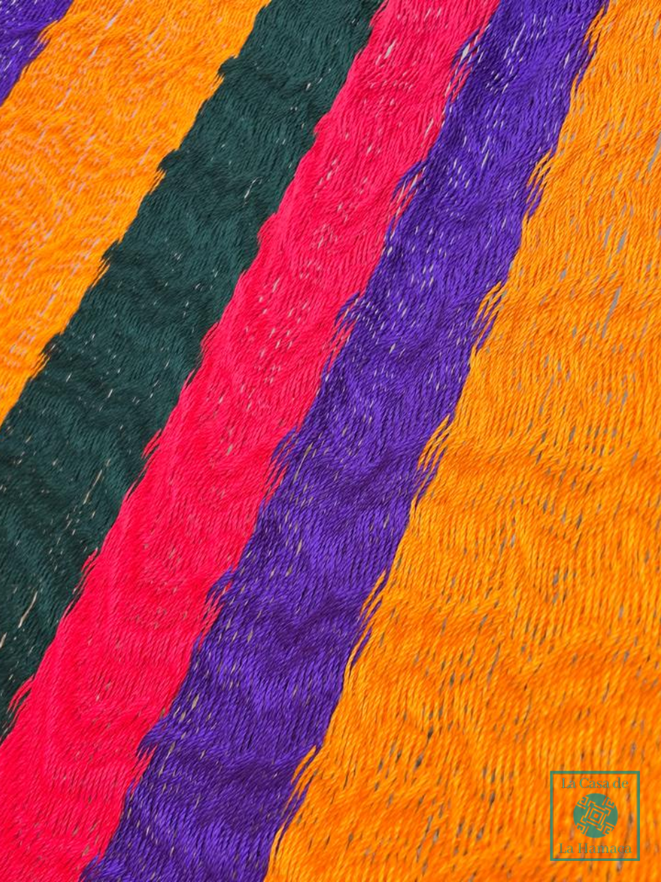 Hamaca Yucateca Artesanal Hilo 18 Nylon Multicolor
