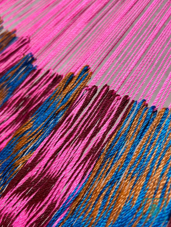 Hamaca Yucateca Artesanal Hilo 18 Nylon Rosa
