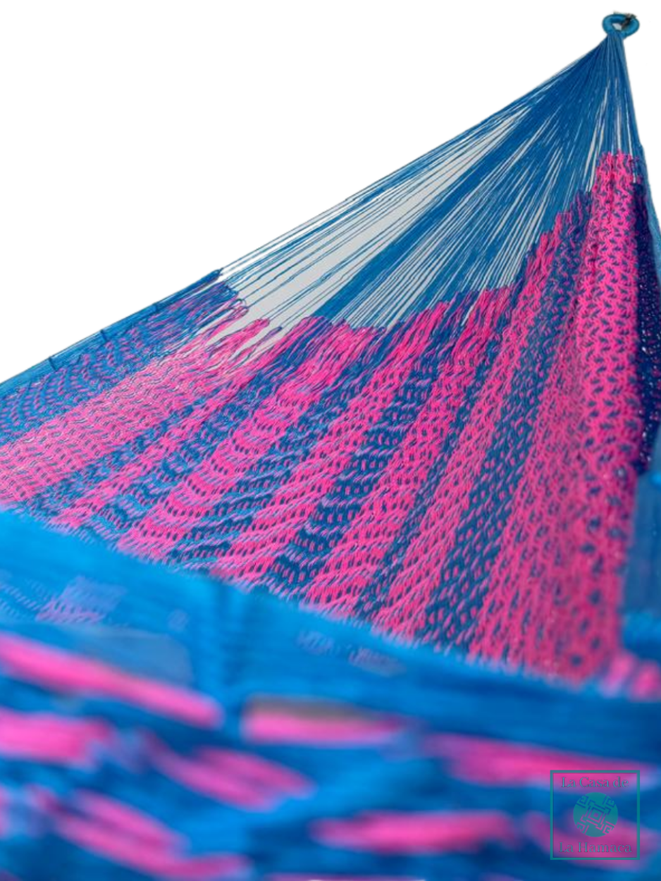 Hamaca Yucateca Artesanal Hilo 18 Nylon Rosa