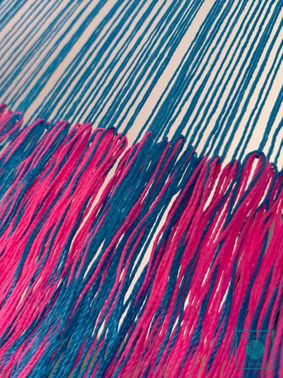 Hamaca Yucateca Artesanal Hilo 18 Nylon Rosa