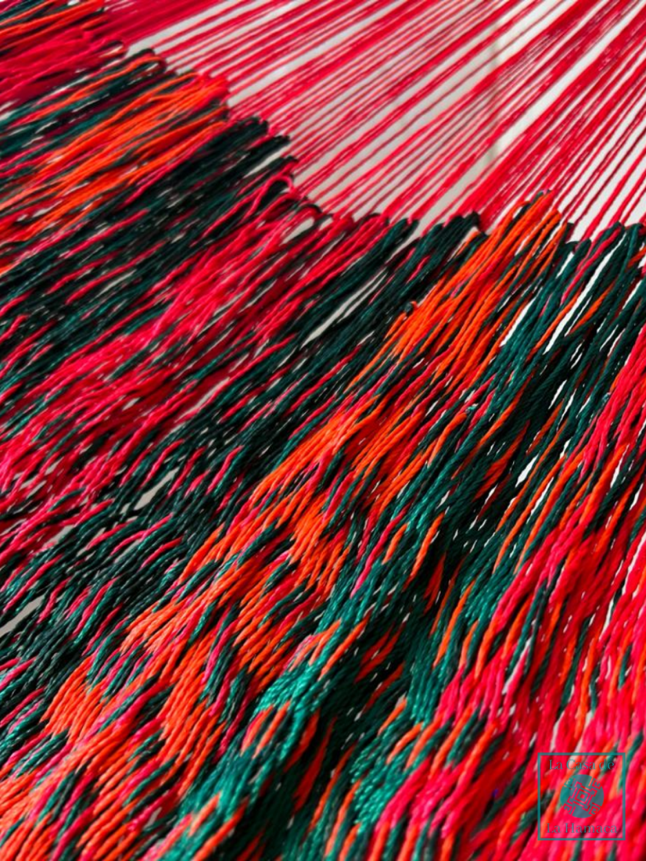 Hamaca Yucateca Artesanal Hilo 18 Nylon Rojo