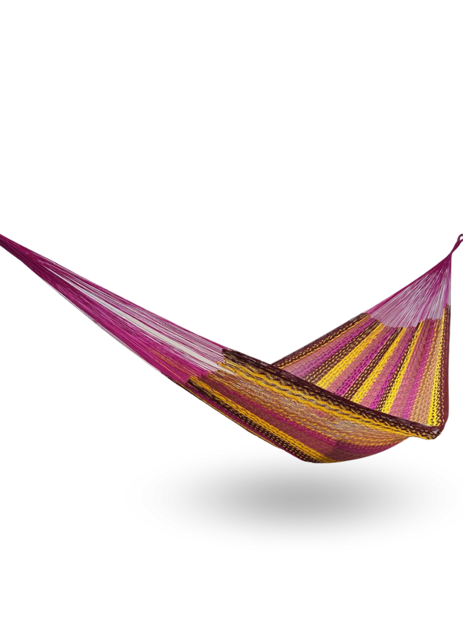 Hamaca Yucateca Artesanal Hilo 18 Nylon Rosa