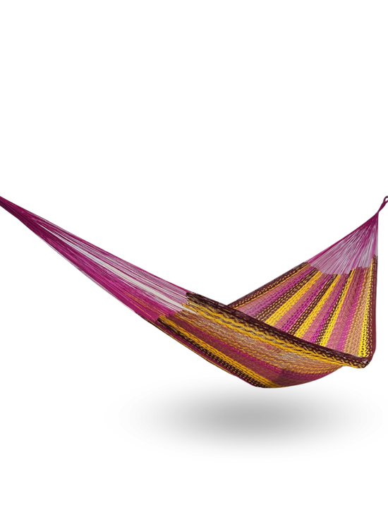 Hamaca Yucateca Artesanal Hilo 18 Nylon Rosa