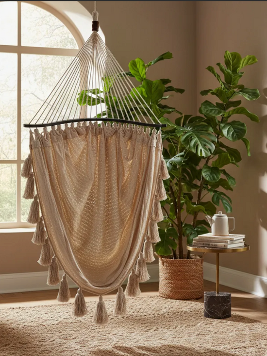 Columpio de Algodon Macrame Beige