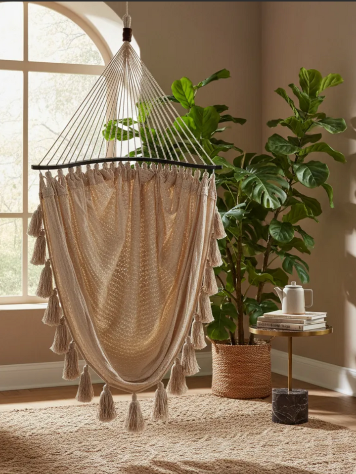 Columpio de Algodon Macrame Beige