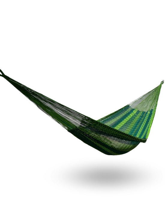 Hamaca Yucateca Artesanal Hilo 18 Nylon Verde