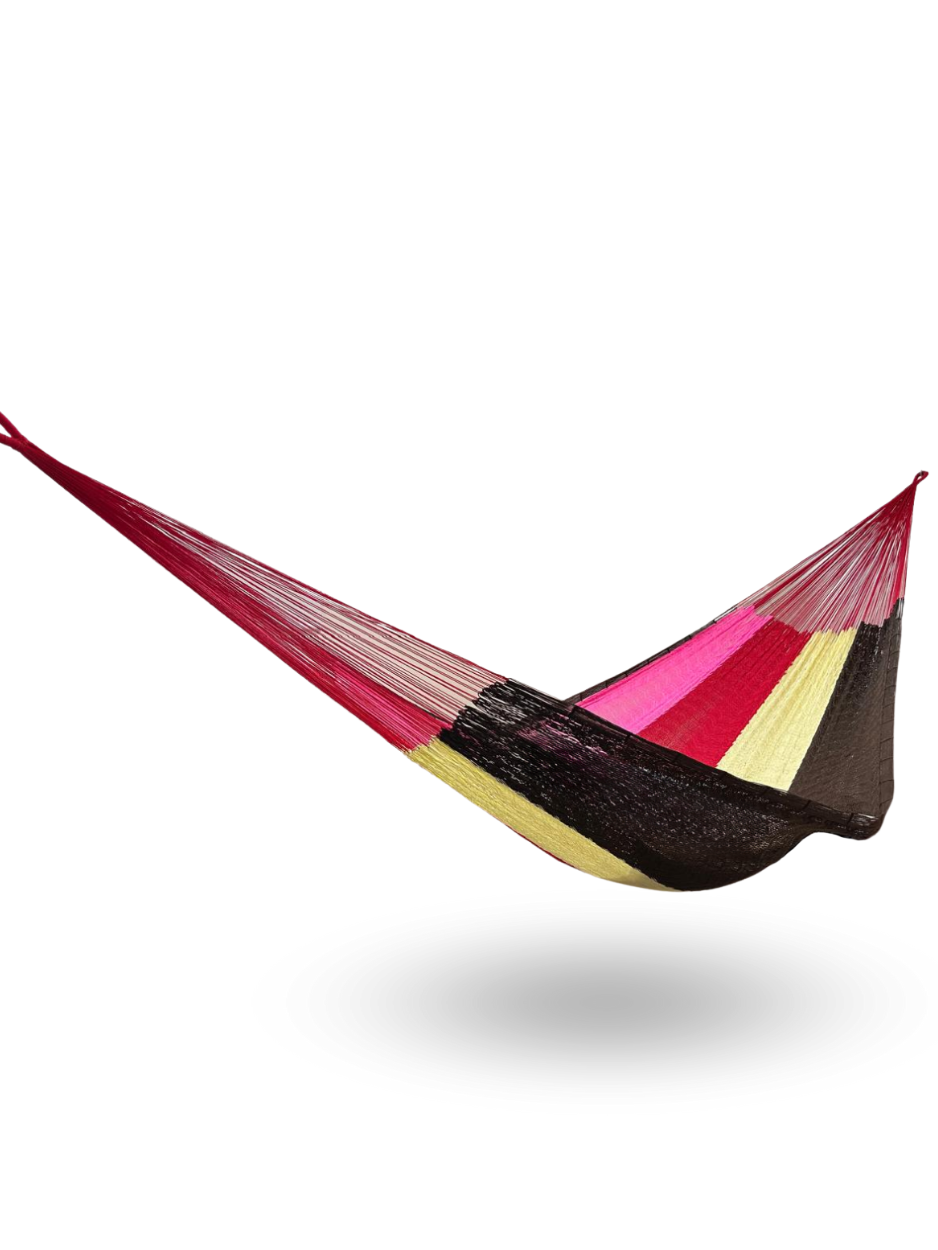 Hamaca Yucateca Artesanal Hilo 18 Nylon Rosa