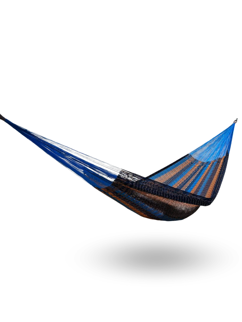 Hamaca Yucateca Artesanal Hilo 18 Nylon Azul