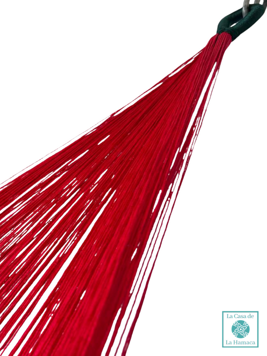 Hamaca Yucateca Artesanal Hilo 18 Nylon Rojo
