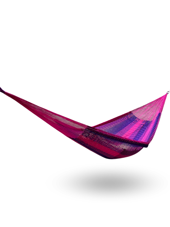 Hamaca Yucateca Artesanal Hilo 18 Nylon Rosa