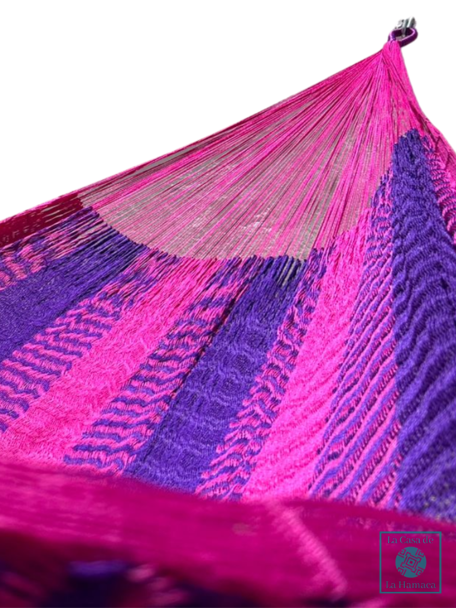 Hamaca Yucateca Artesanal Hilo 18 Nylon Rosa