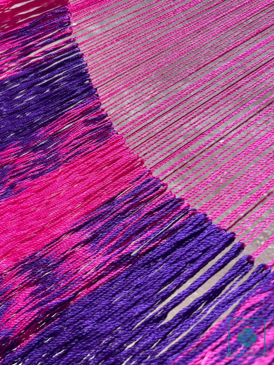 Hamaca Yucateca Artesanal Hilo 18 Nylon Rosa