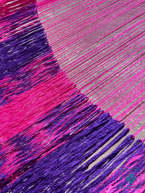 Hamaca Yucateca Artesanal Hilo 18 Nylon Rosa