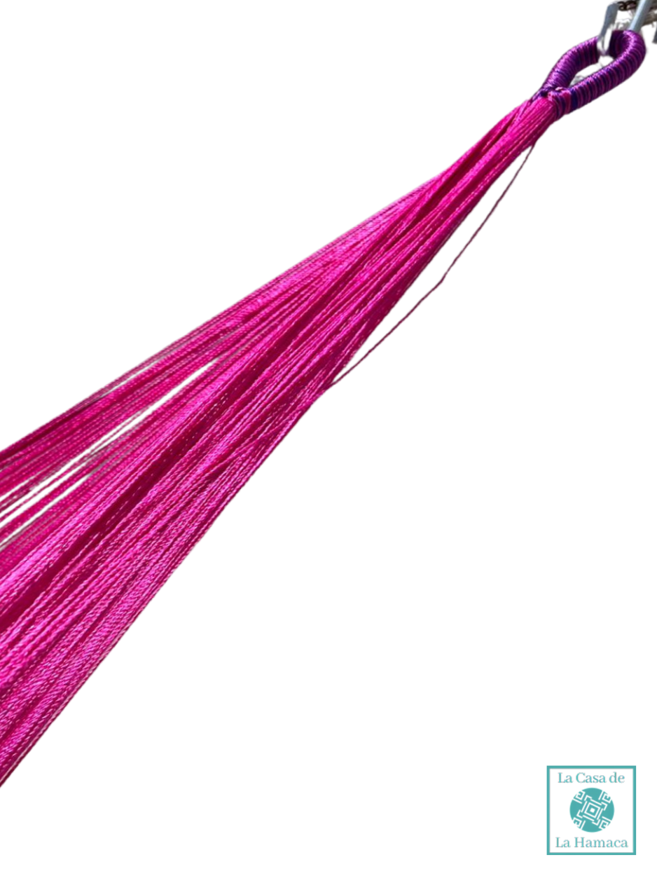 Hamaca Yucateca Artesanal Hilo 18 Nylon Rosa
