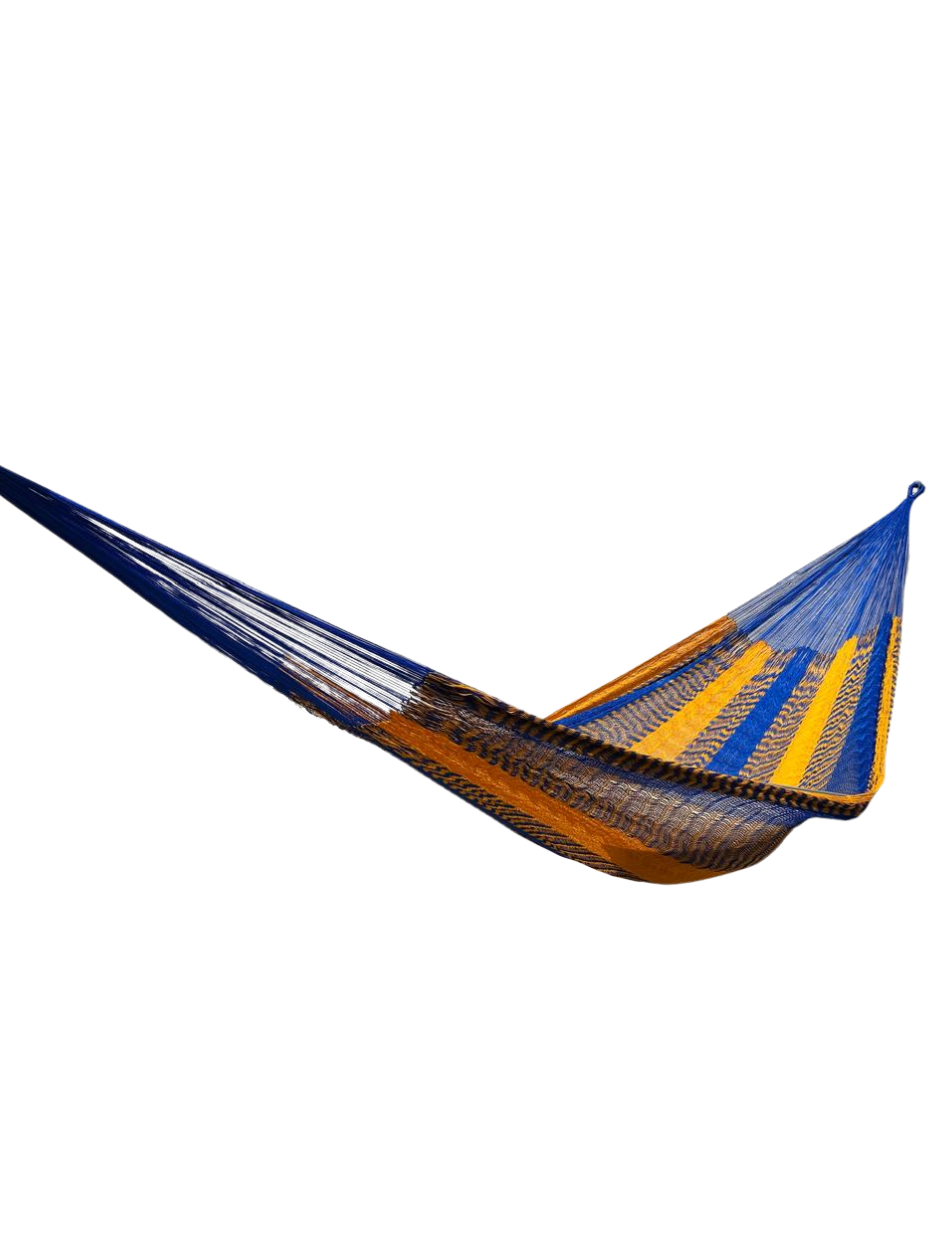 Hamaca Yucateca Artesanal Hilo 18 Nylon Azul