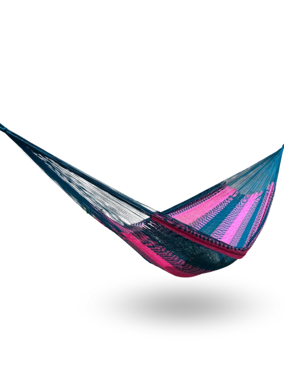 Hamaca Yucateca Artesanal Hilo 18 Nylon Rosa