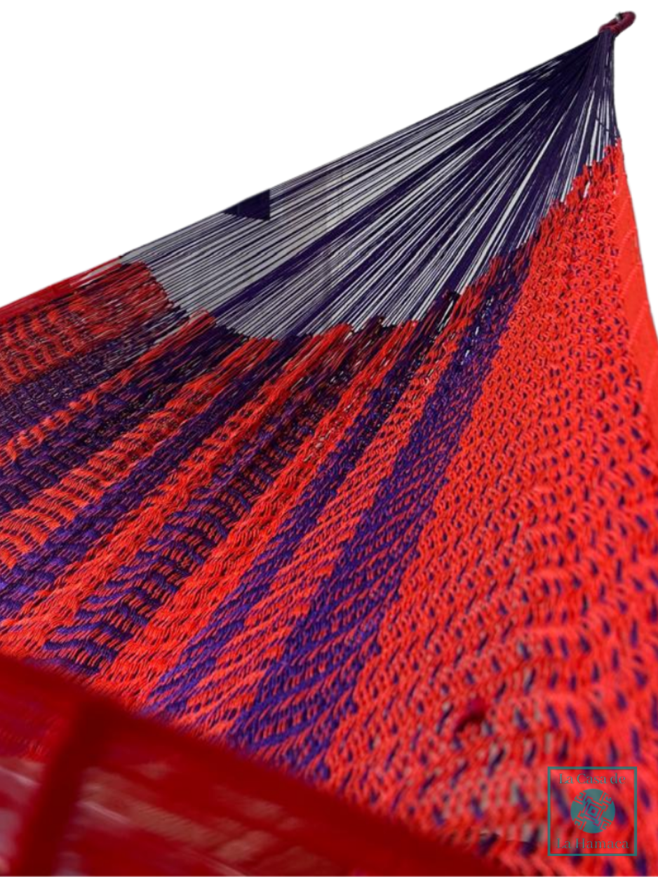 Hamaca Yucateca Artesanal Hilo 18 Nylon Rojo