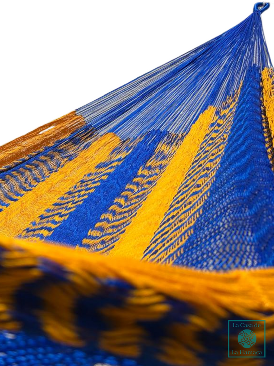 Hamaca Yucateca Artesanal Hilo 18 Nylon Azul