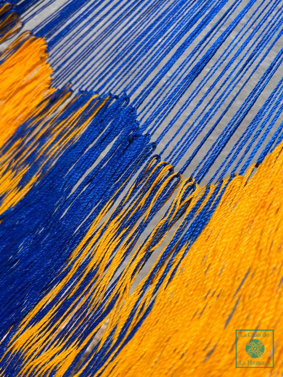 Hamaca Yucateca Artesanal Hilo 18 Nylon Azul