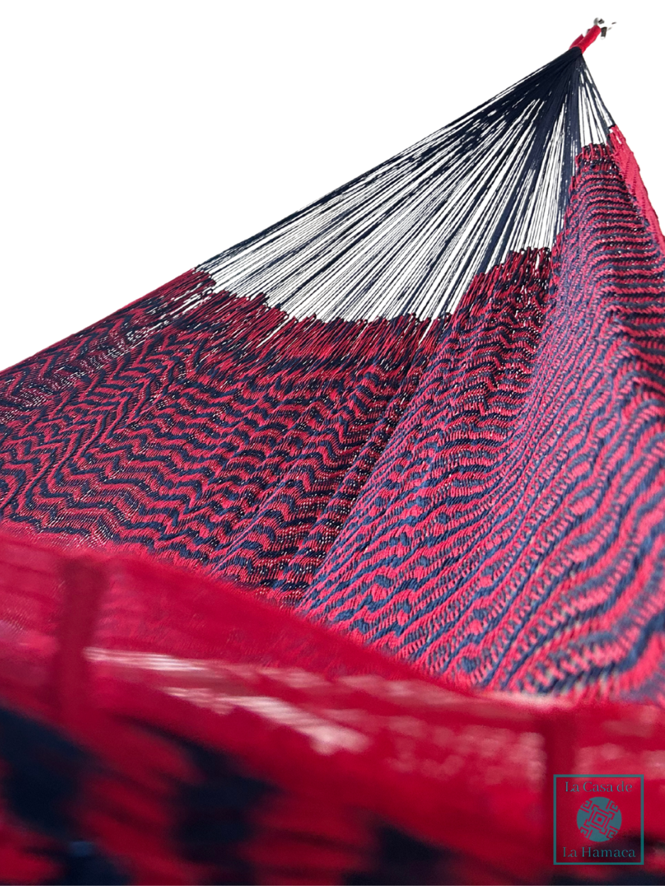 Hamaca Yucateca Artesanal Hilo 18 Nylon Rojo