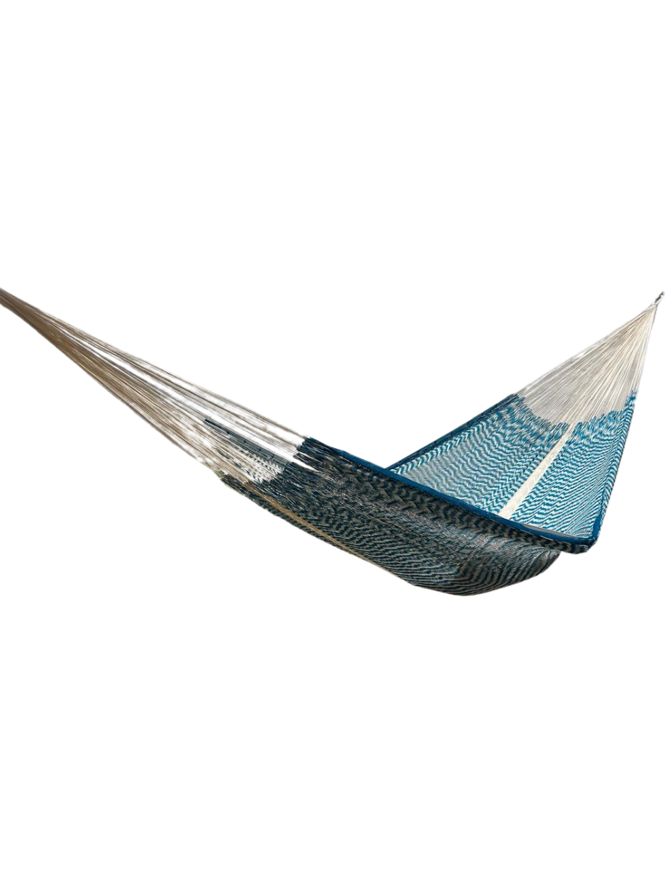 Hamaca Yucateca Artesanal Hilo 18 Nylon Azul