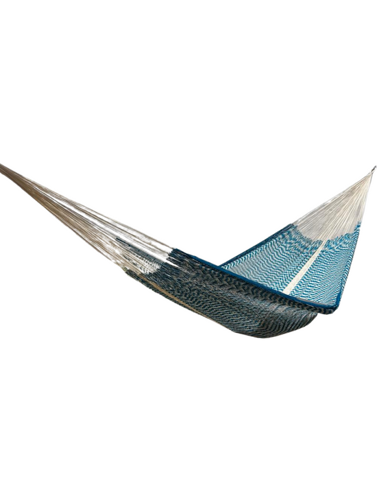 Hamaca Yucateca Artesanal Hilo 18 Nylon Azul