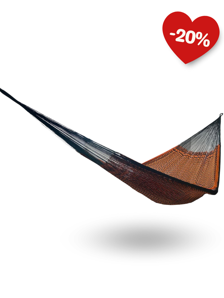 Hamaca Yucateca Artesanal Hilo 18 Nylon Naranja