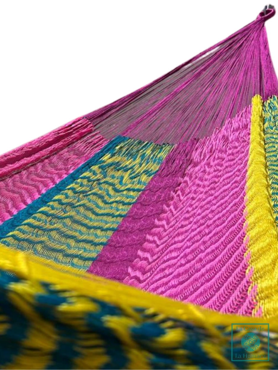 Hamaca Yucateca Artesanal Hilo 18 Nylon Multicolor