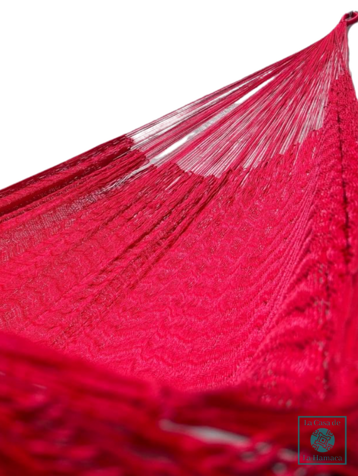 Hamaca Yucateca Artesanal Hilo 18 Nylon Rojo