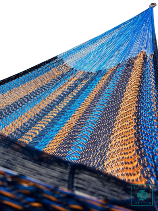 Hamaca Yucateca Artesanal Hilo 18 Nylon Azul