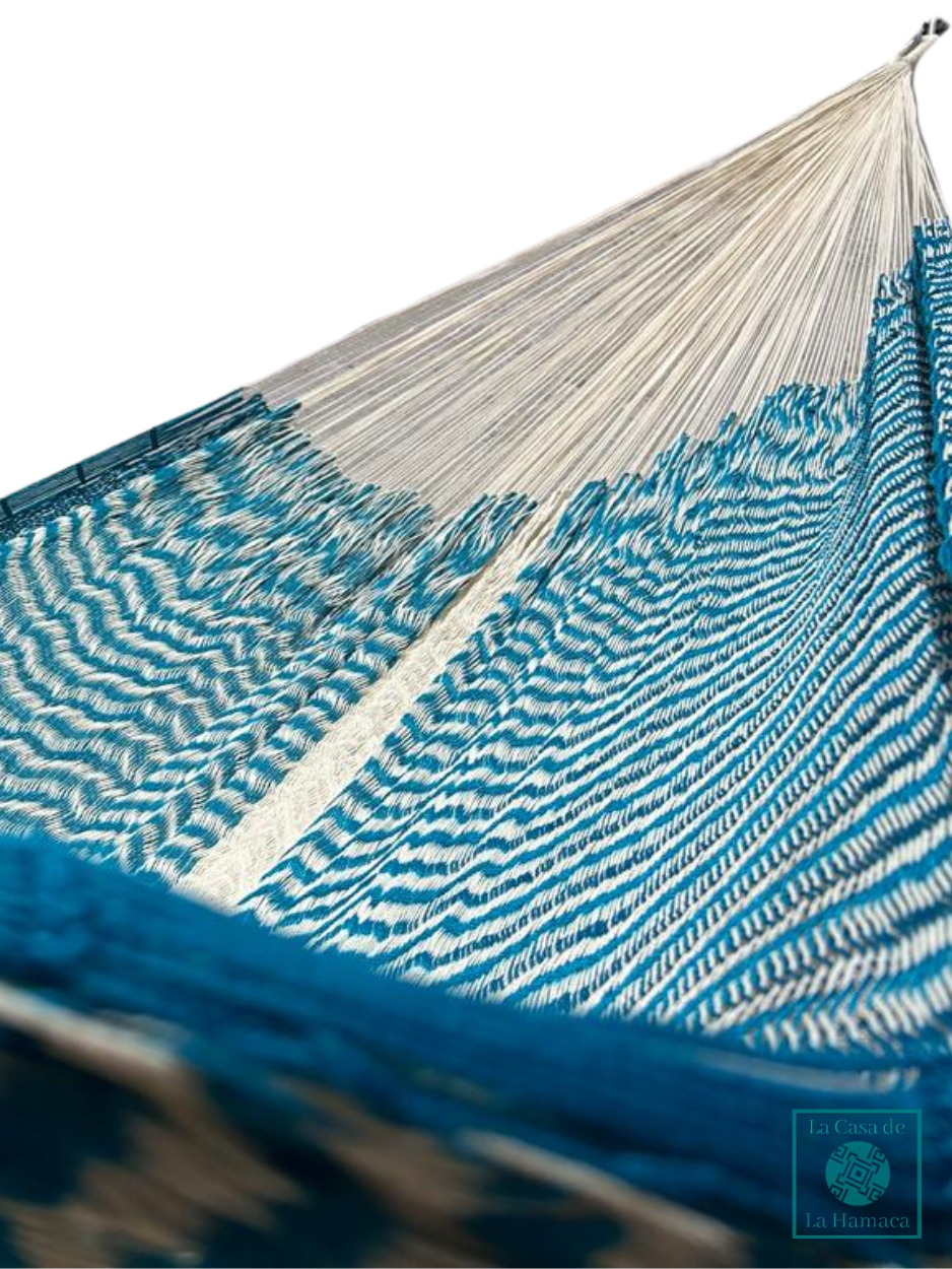 Hamaca Yucateca Artesanal Hilo 18 Nylon Azul