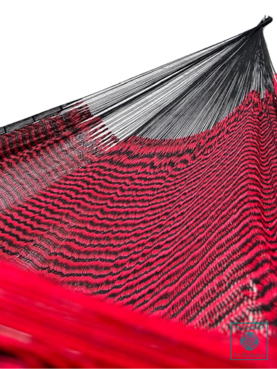 Hamaca Yucateca Artesanal Hilo 18 Nylon Rojo