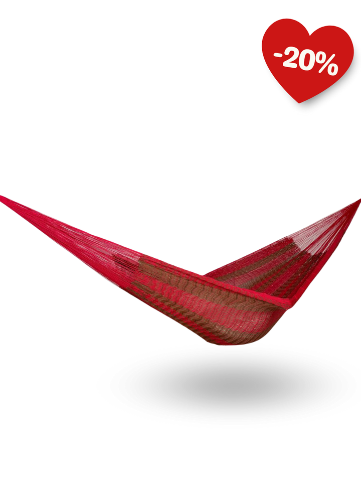 Hamaca Yucateca Artesanal Hilo 18 Nylon Rojo