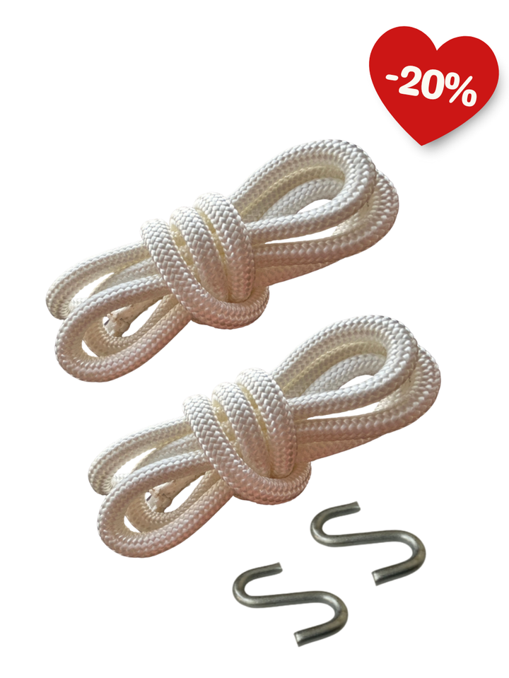 Par de Sogas Blanca y Ganchos para Hamaca