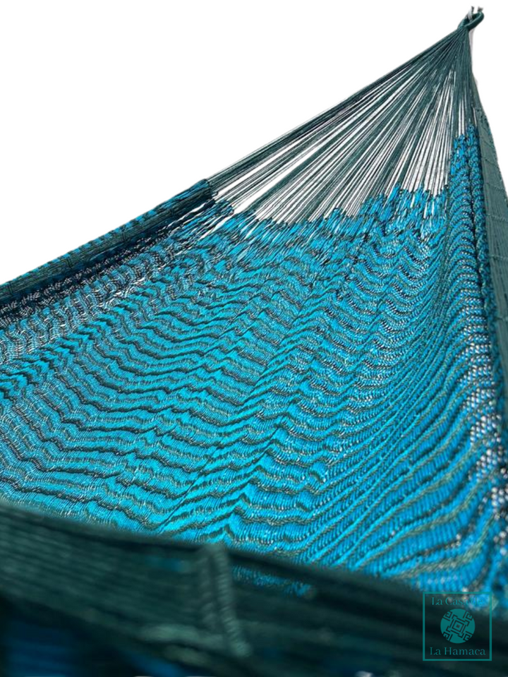 Hamaca Yucateca Artesanal Hilo 18 Nylon Azul