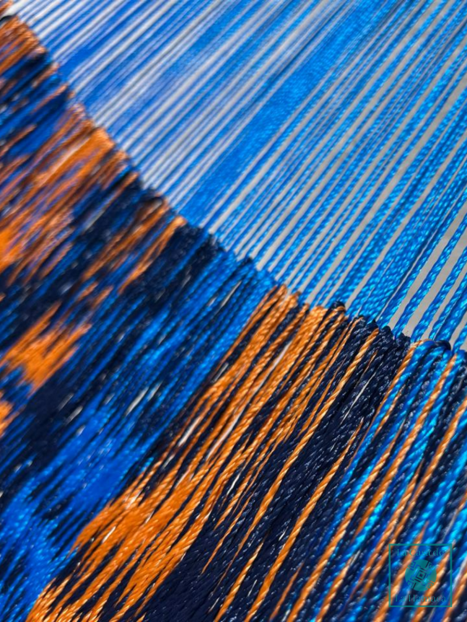 Hamaca Yucateca Artesanal Hilo 18 Nylon Azul