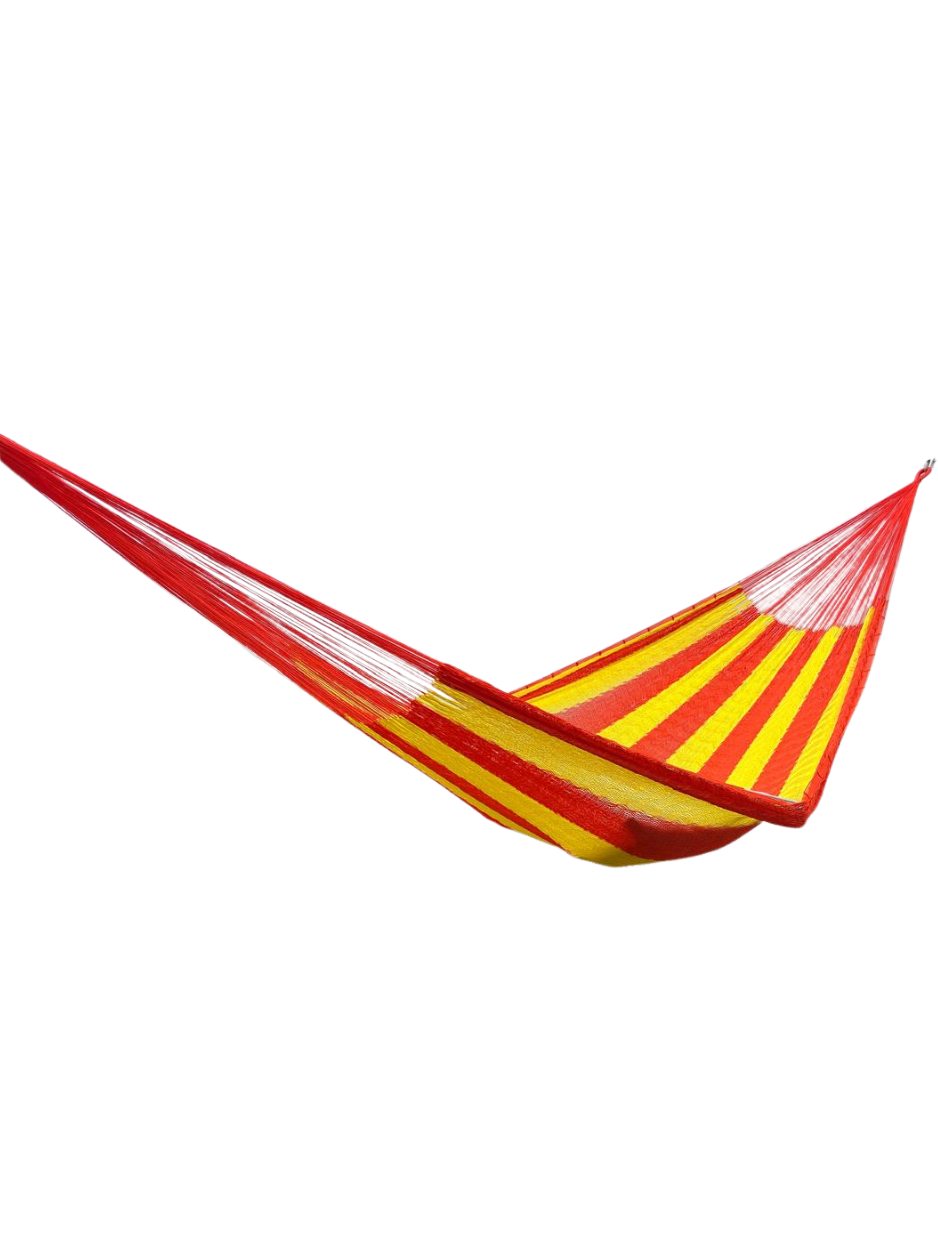 Hamaca Yucateca Artesanal Hilo 18 Nylon Naranja