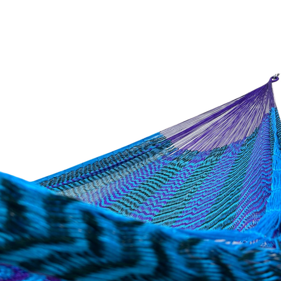 Hamaca Yucateca Artesanal Hilo 18 Nylon Azul