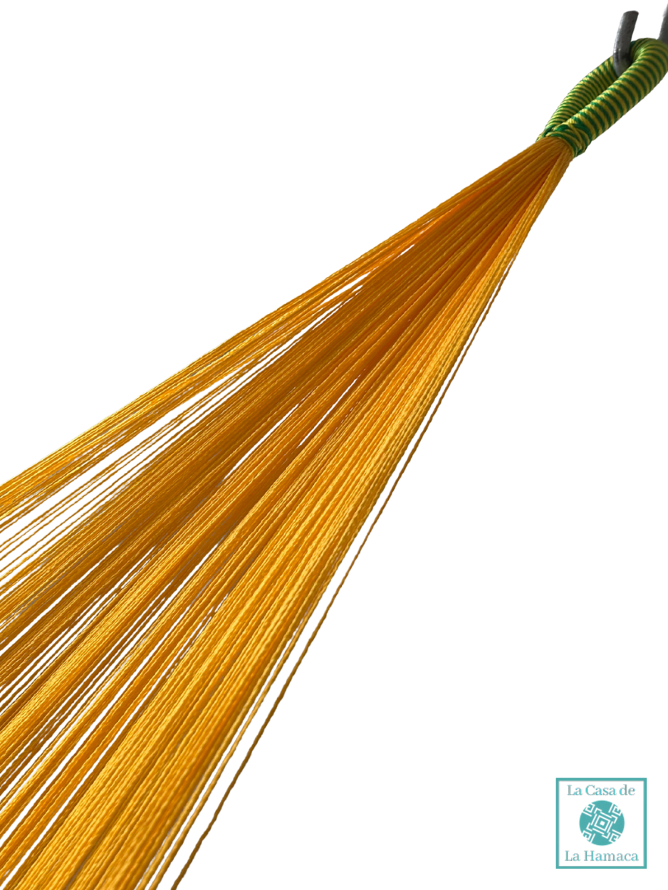 Hamaca Yucateca Artesanal Hilo 18 Nylon Amarillo