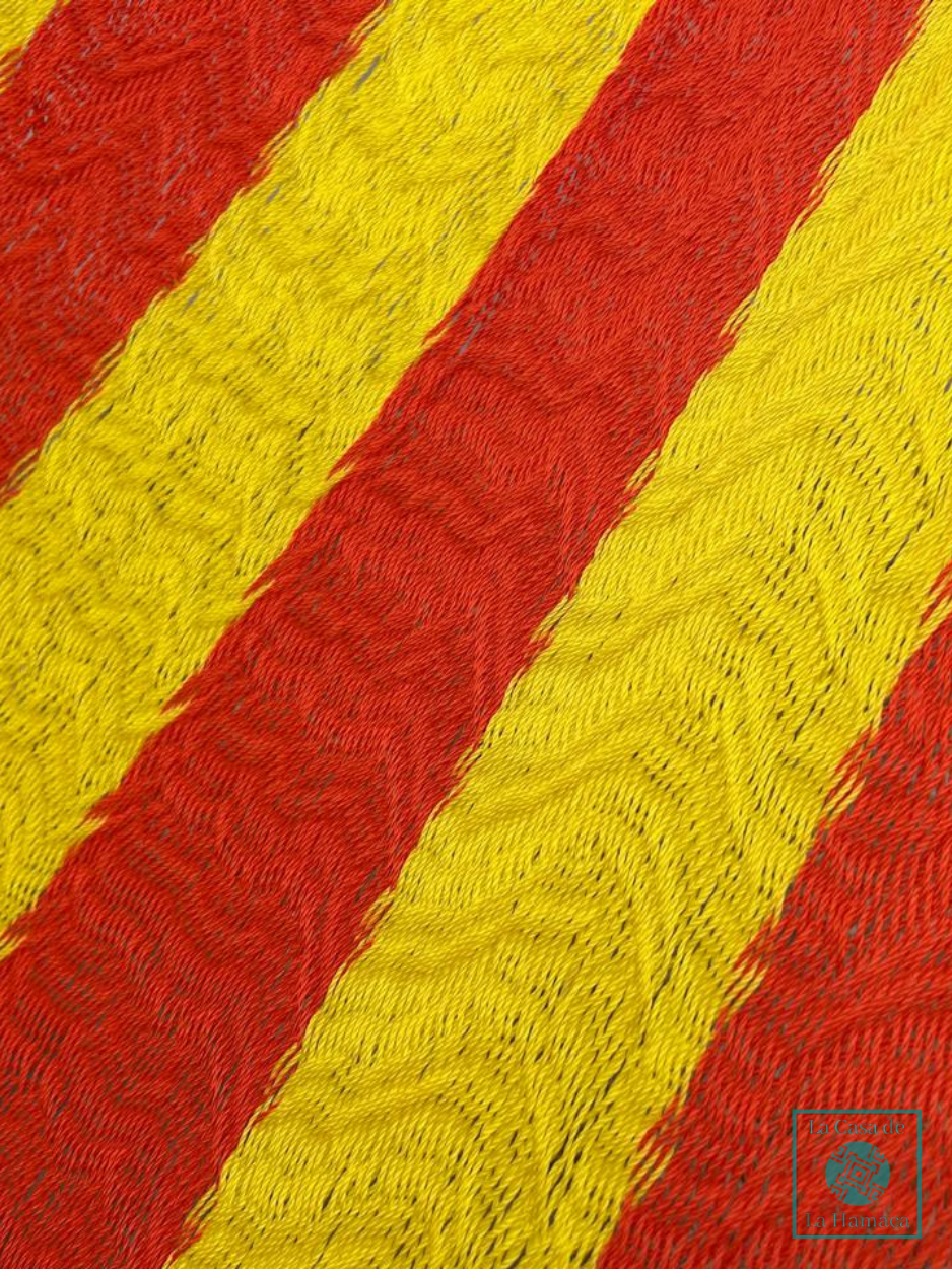 Hamaca Yucateca Artesanal Hilo 18 Nylon Naranja