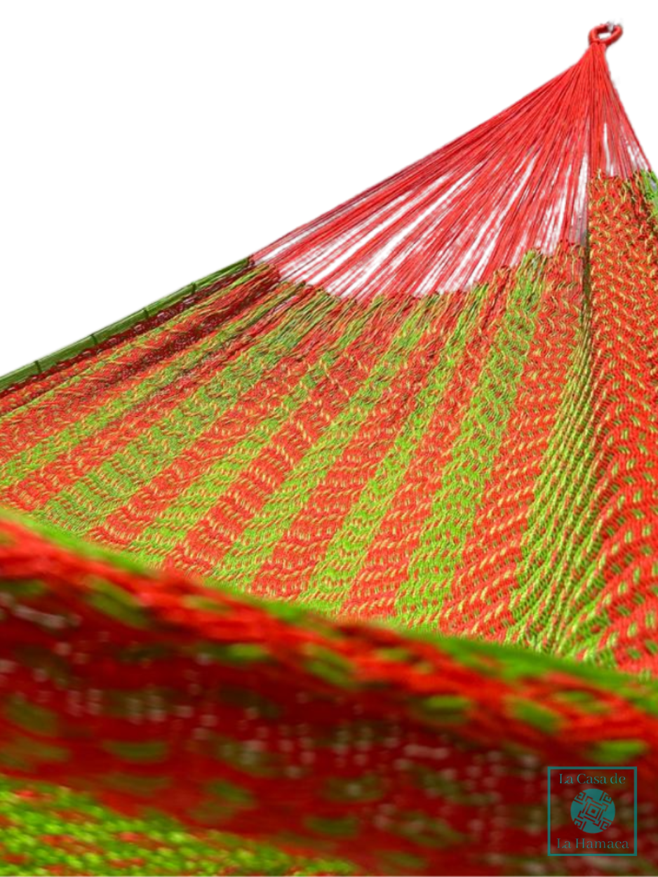 Hamaca Yucateca Artesanal Hilo 18 Nylon Verde