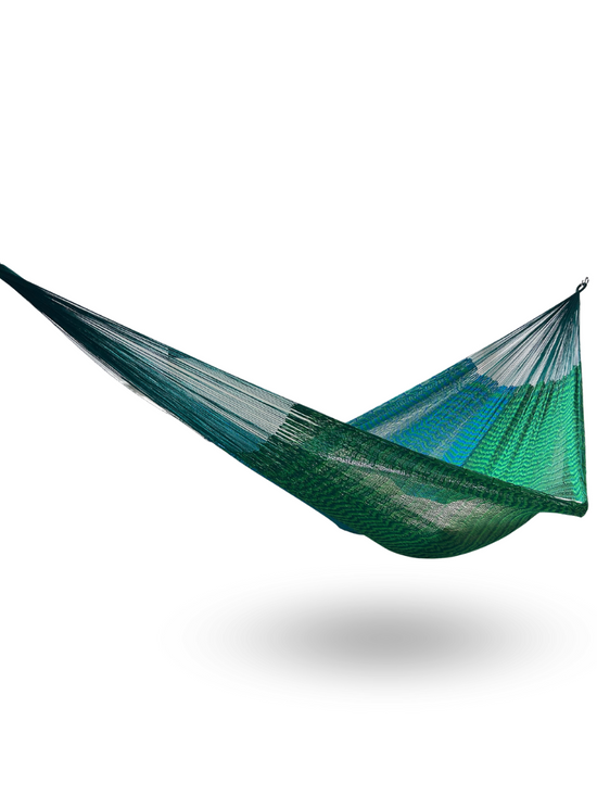 Hamaca Yucateca Artesanal Hilo 18 Nylon Verde