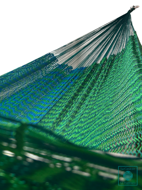 Hamaca Yucateca Artesanal Hilo 18 Nylon Verde