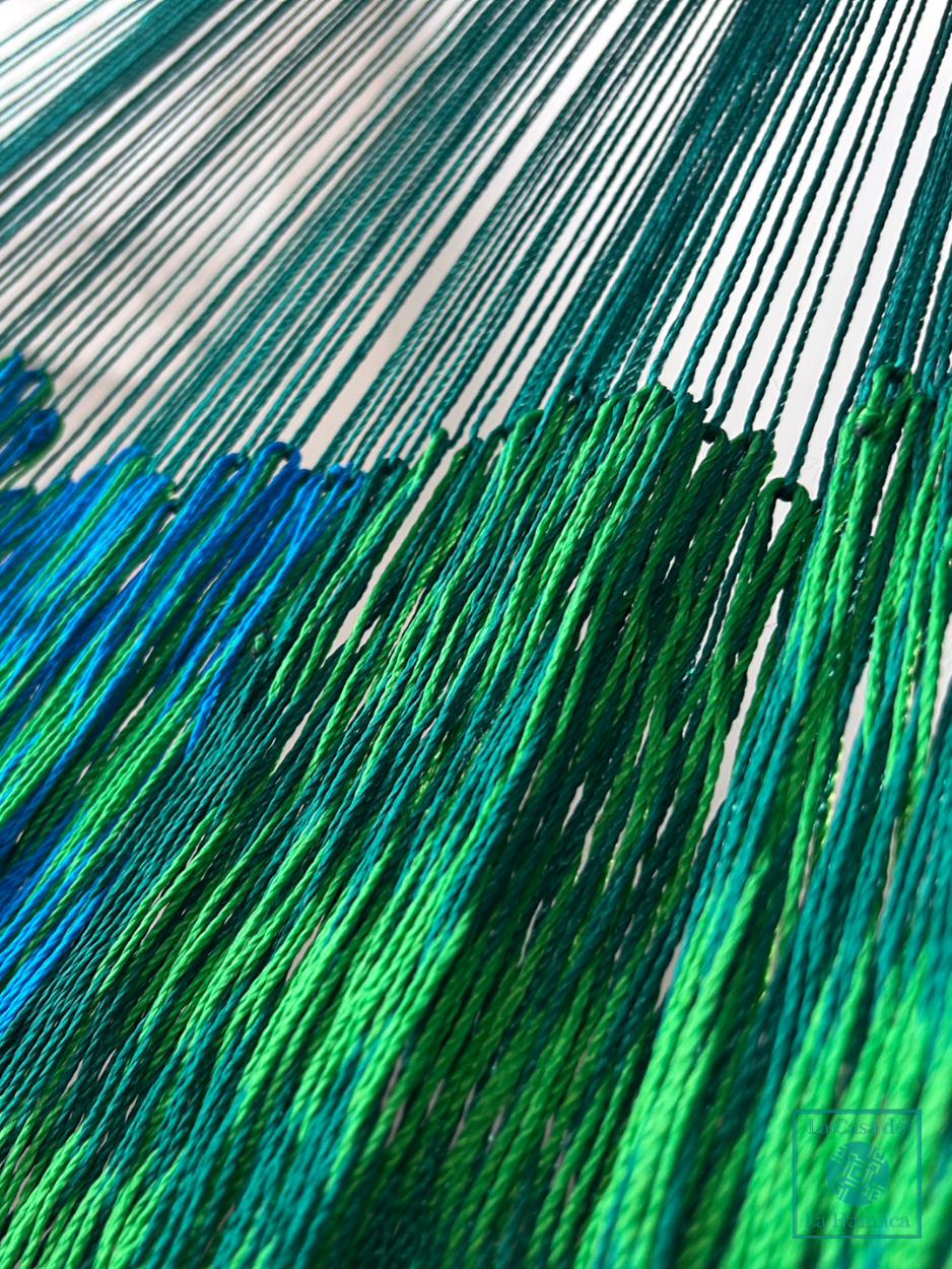 Hamaca Yucateca Artesanal Hilo 18 Nylon Verde