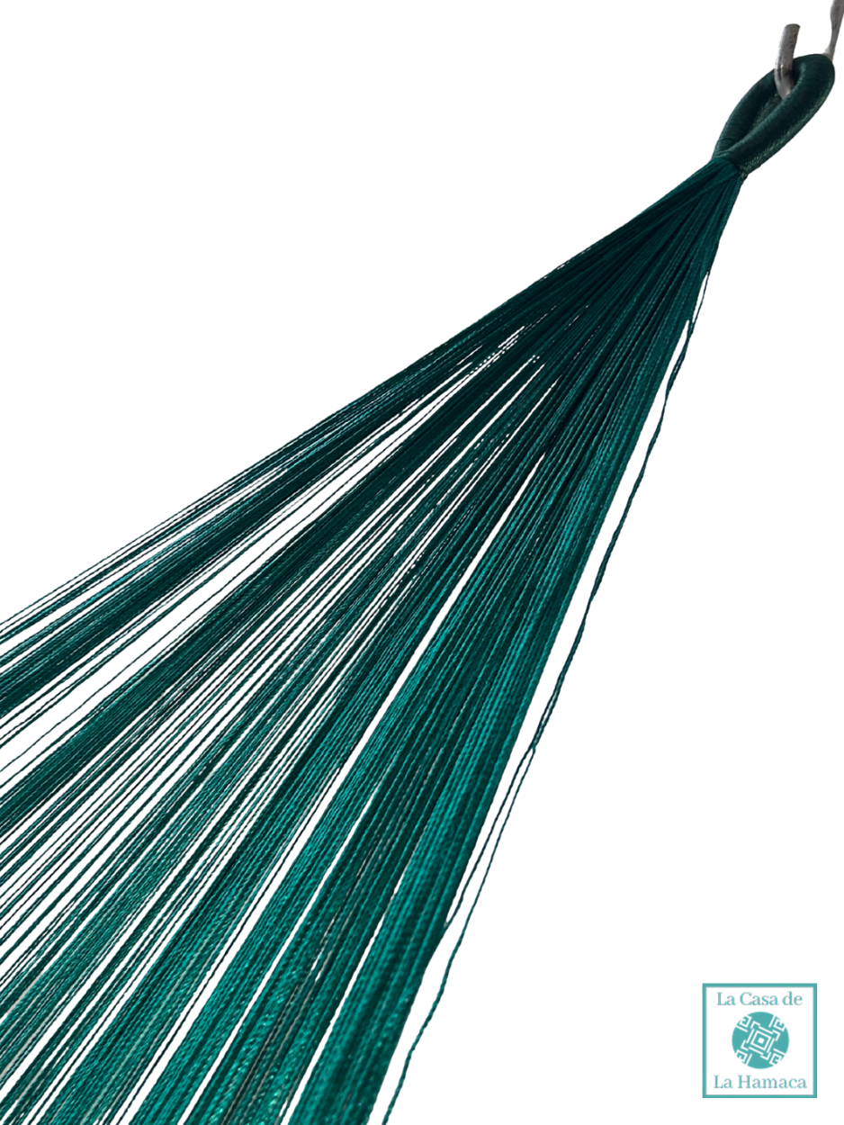 Hamaca Yucateca Artesanal Hilo 18 Nylon Verde