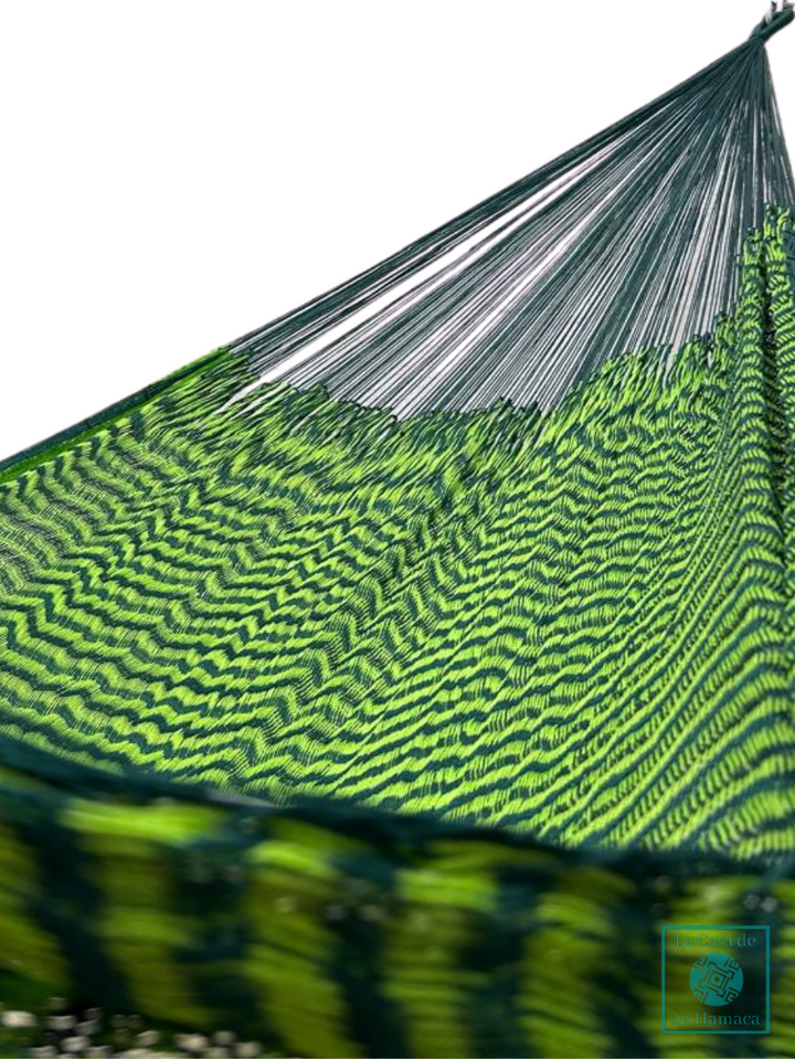 Hamaca Yucateca Artesanal Hilo 18 Nylon Verde