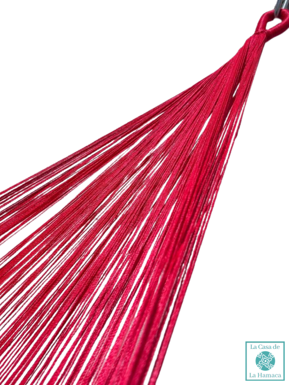 Hamaca Yucateca Artesanal Hilo 18 Nylon Rojo