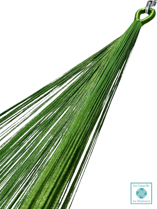 Hamaca Yucateca Artesanal Hilo 18 Nylon Verde